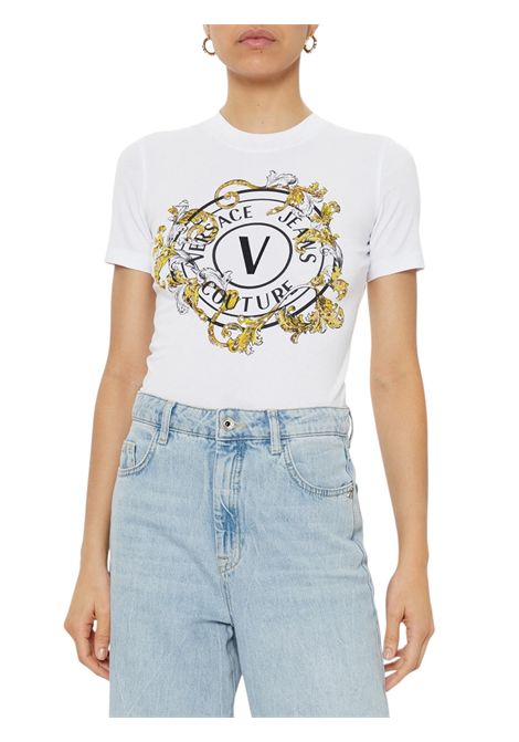 T-shirt con cristalli Outline Barocco VERSACE JEANS COUTURE | T-shirt | 78HAHC01 CJ02CG03